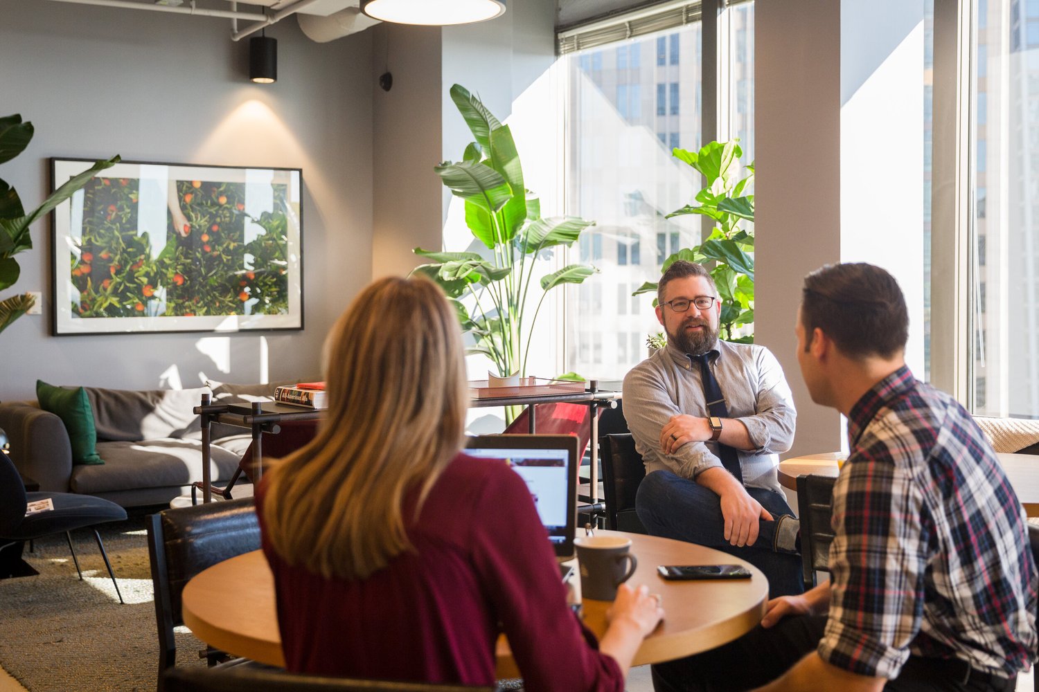 Team reviewing answers from a company AI assistant